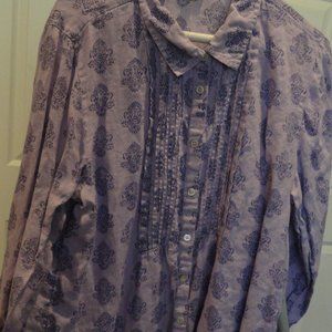 J Jill Purple Linen Blouse